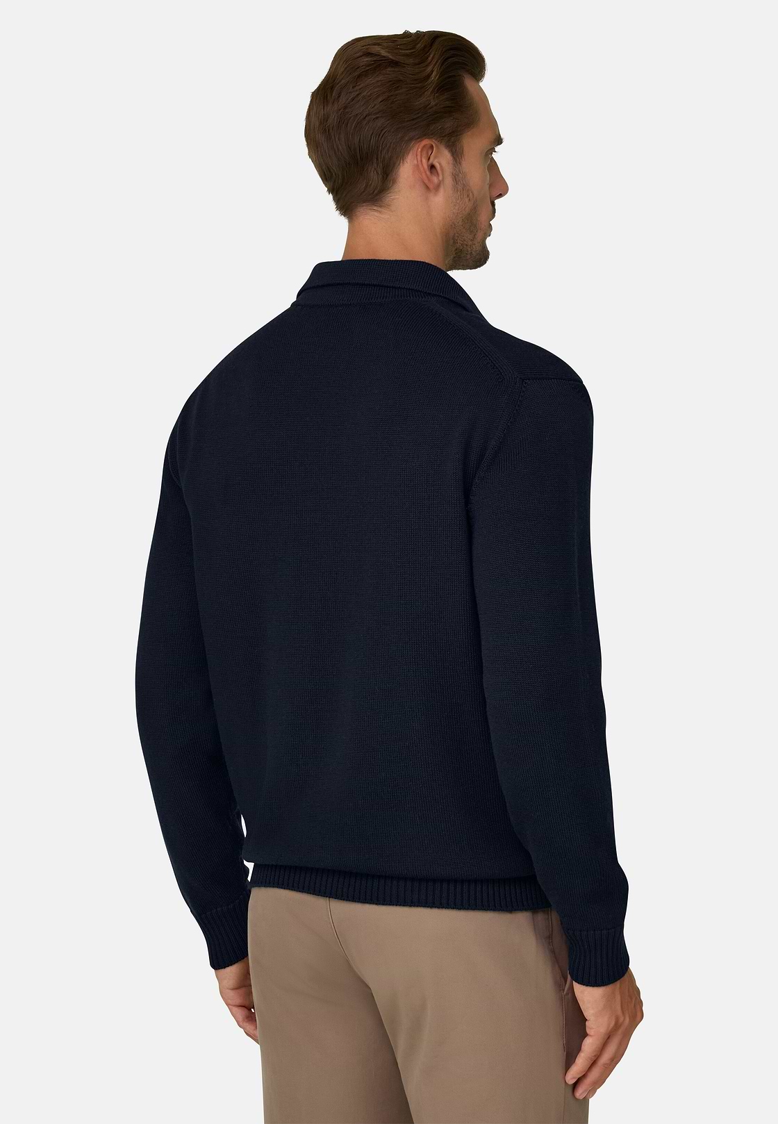 Cardigan in Extrafine Merino Wool, Navy blue, hi-res, 4