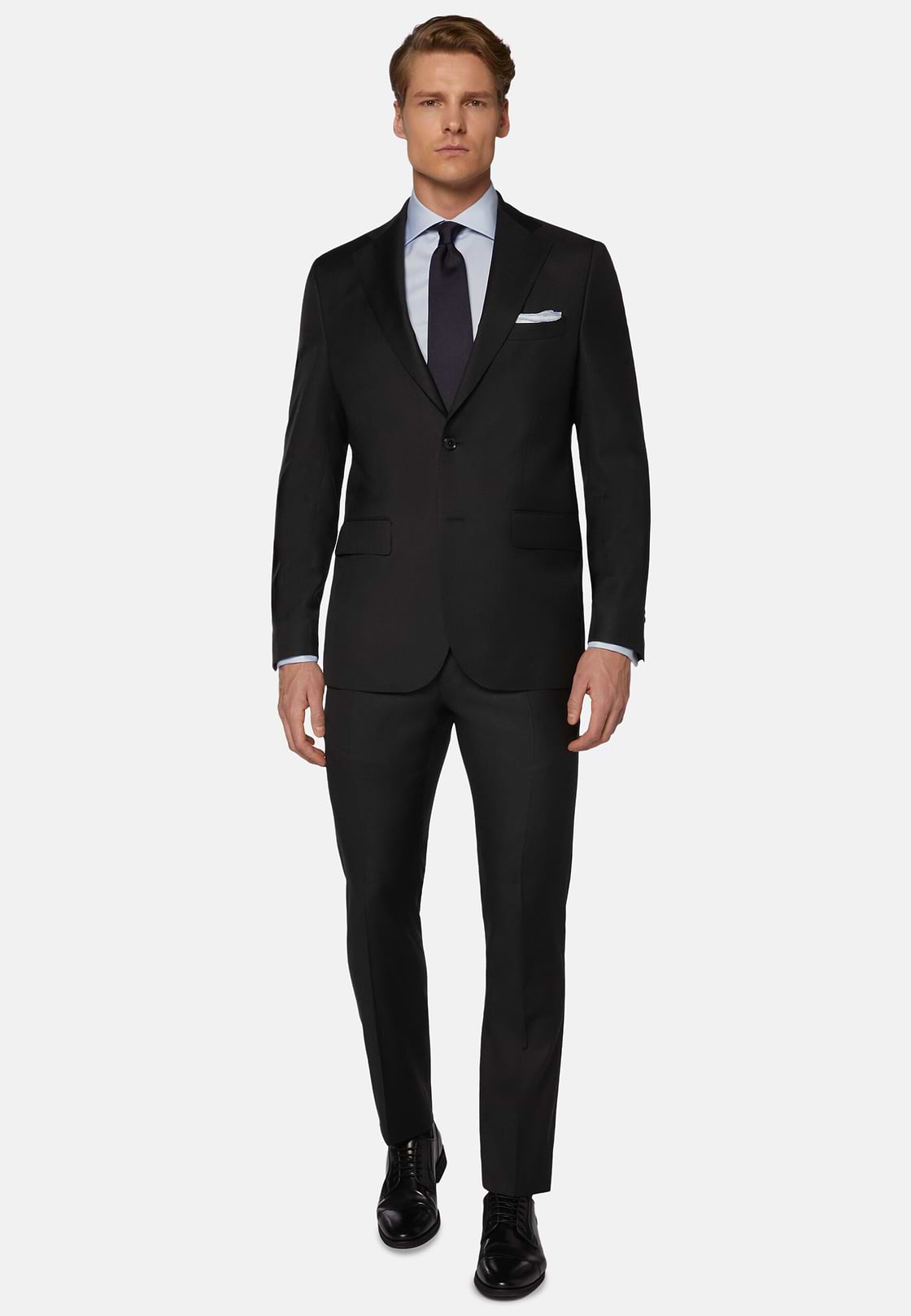 Charcoal Grey Super 130 Wool Jacket, Charcoal, hi-res