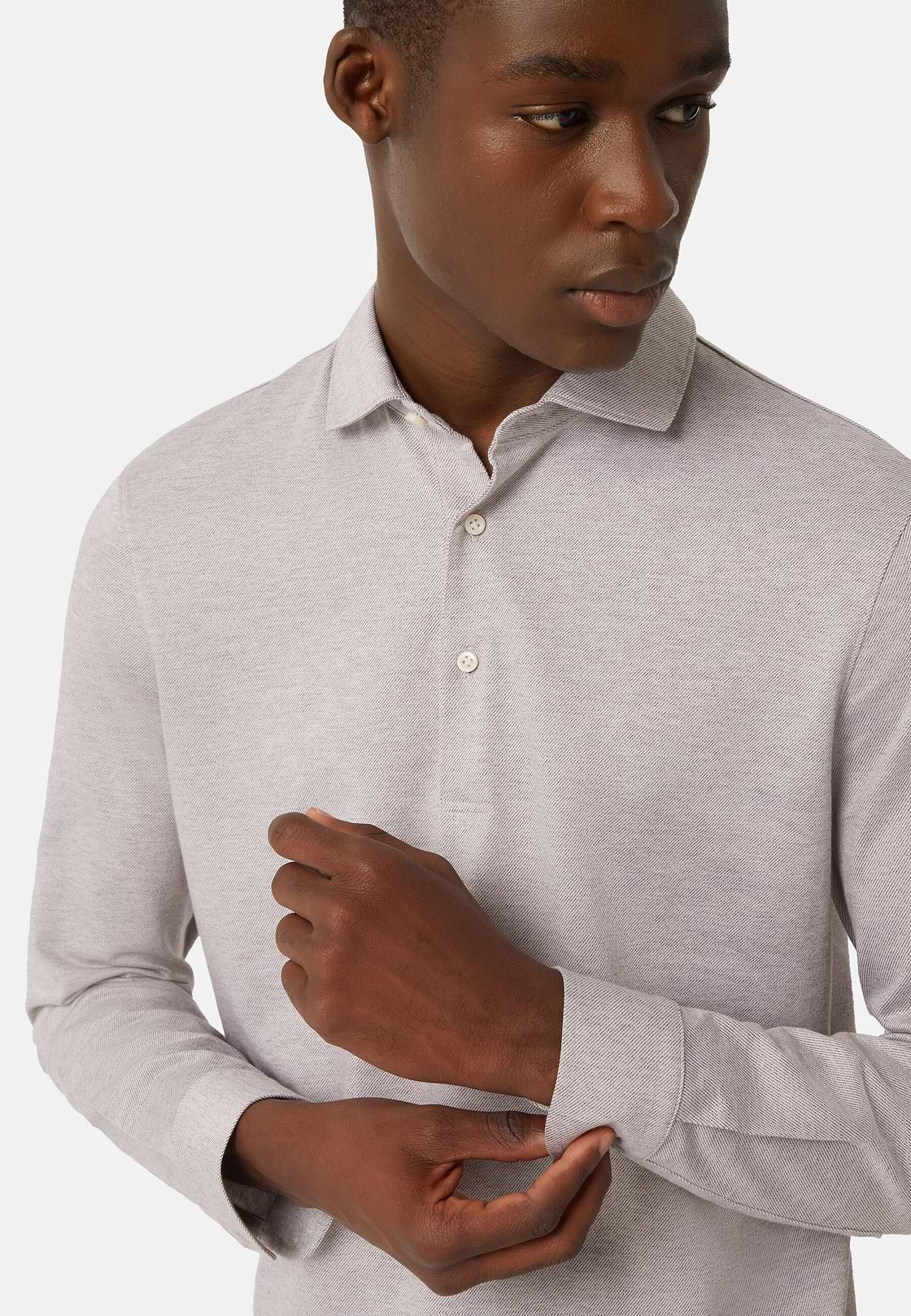 Polo Shirt In Cotton Jersey Regular Fit, Beige, hi-res