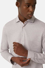 Polo Shirt In Cotton Jersey Regular Fit, Beige, hi-res