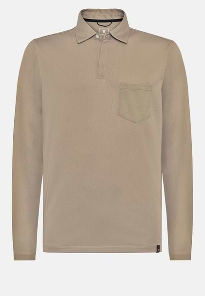 Poloshirt van high-performance piqué, Beige, hi-res