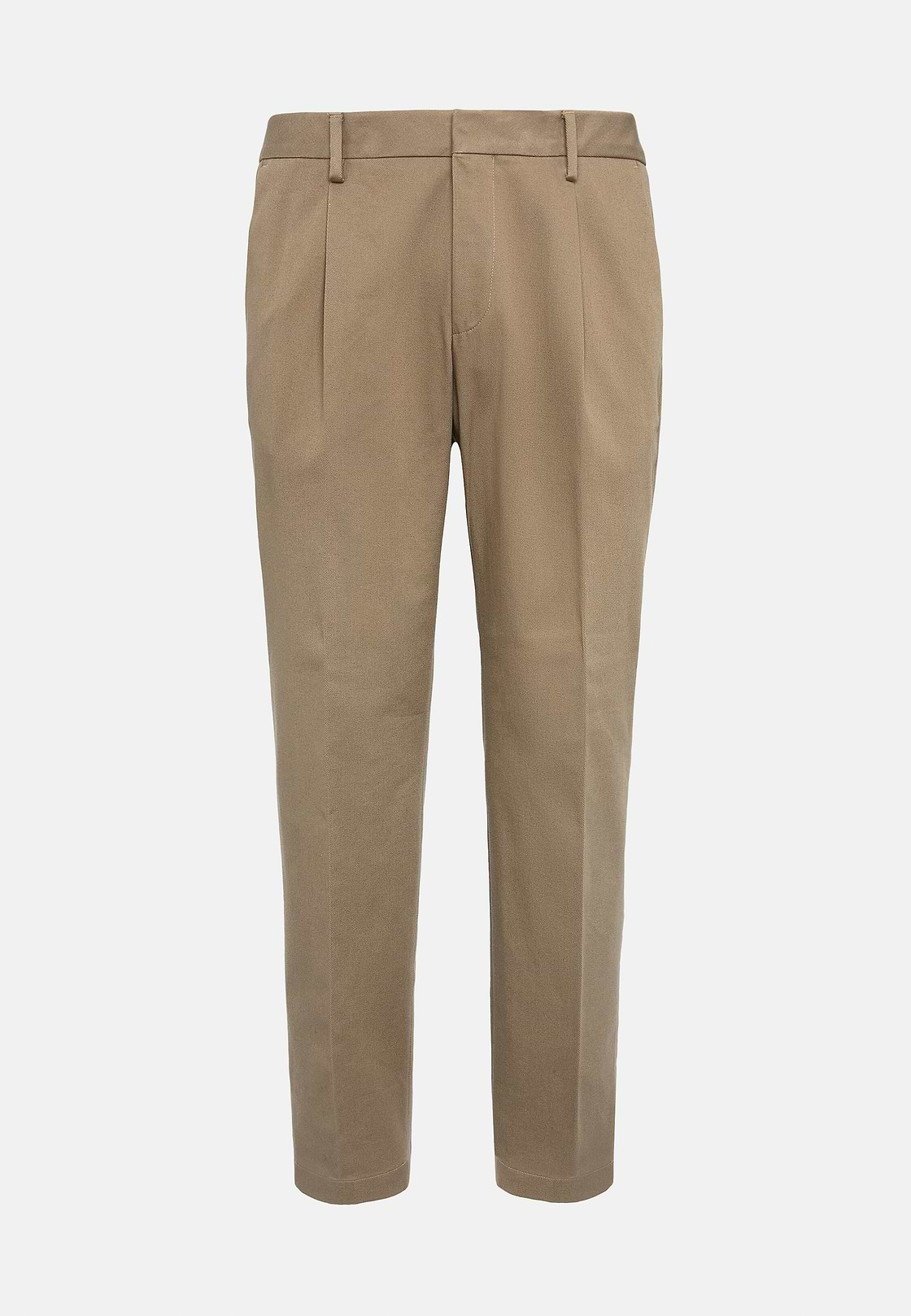 Stretch Cotton Gabardine Trousers, Taupe, hi-res