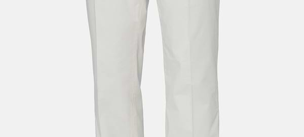 Stretch Cotton Pinces Trousers, White, hi-res