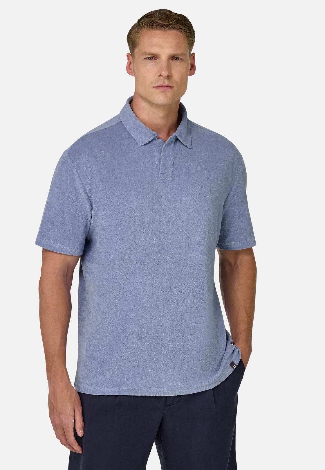 Polo En Nylon Coton, Indigo, hi-res