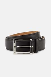 Saddle-stitched Tumbled Leather Belt, Dark brown, thumb, 1