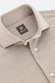 Polohemd Aus Piqué, Taupe, thumb, 5