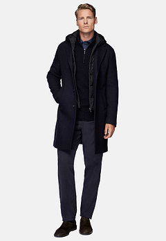 Manteau En Jersey De Laine Avec Plastron