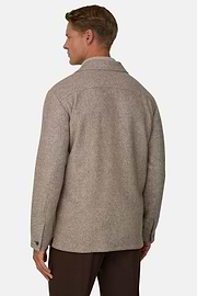 Structured Shacket in Wool Silk Cashmere, Taupe, thumb, 4