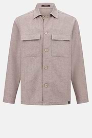 Veste Chemise Link En Coton Et Lin, Taupe, hi-res