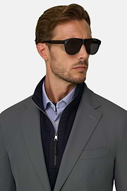 Veste en Nylon Extensible Canneté B Tech, Gris, thumb, 3