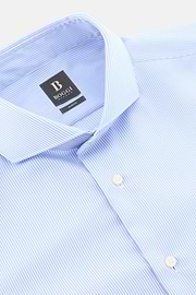Slim Fit Striped Cotton Shirt, Light Blue, thumb, 5