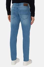 Jean En Denim Extensible Bleu À Délavage Clair, Indigo Clair, hi-res
