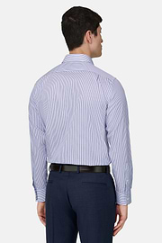 Camicia A Righe In Cotone Regular Fit, Blu, thumb, 3