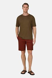 T-Shirt Aus Stretch-Leinen-Jersey, Braun, thumb, 2