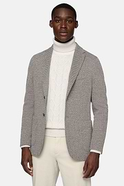 B Jersey Dove Grey Jacket In Cotton and Polyester, Taupe, hi-res