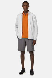 Cotton Blend Full-Zip Sweatshirt, Ice, hi-res