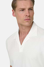 Poloshirt aus Leinenmischung, Weiß, thumb, 4