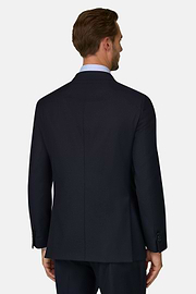 Suit Herringbone Double-Breasted 100% Wool, Navy blue, thumb, 5