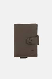 Leather Credit Card Holder, Taupe, hi-res