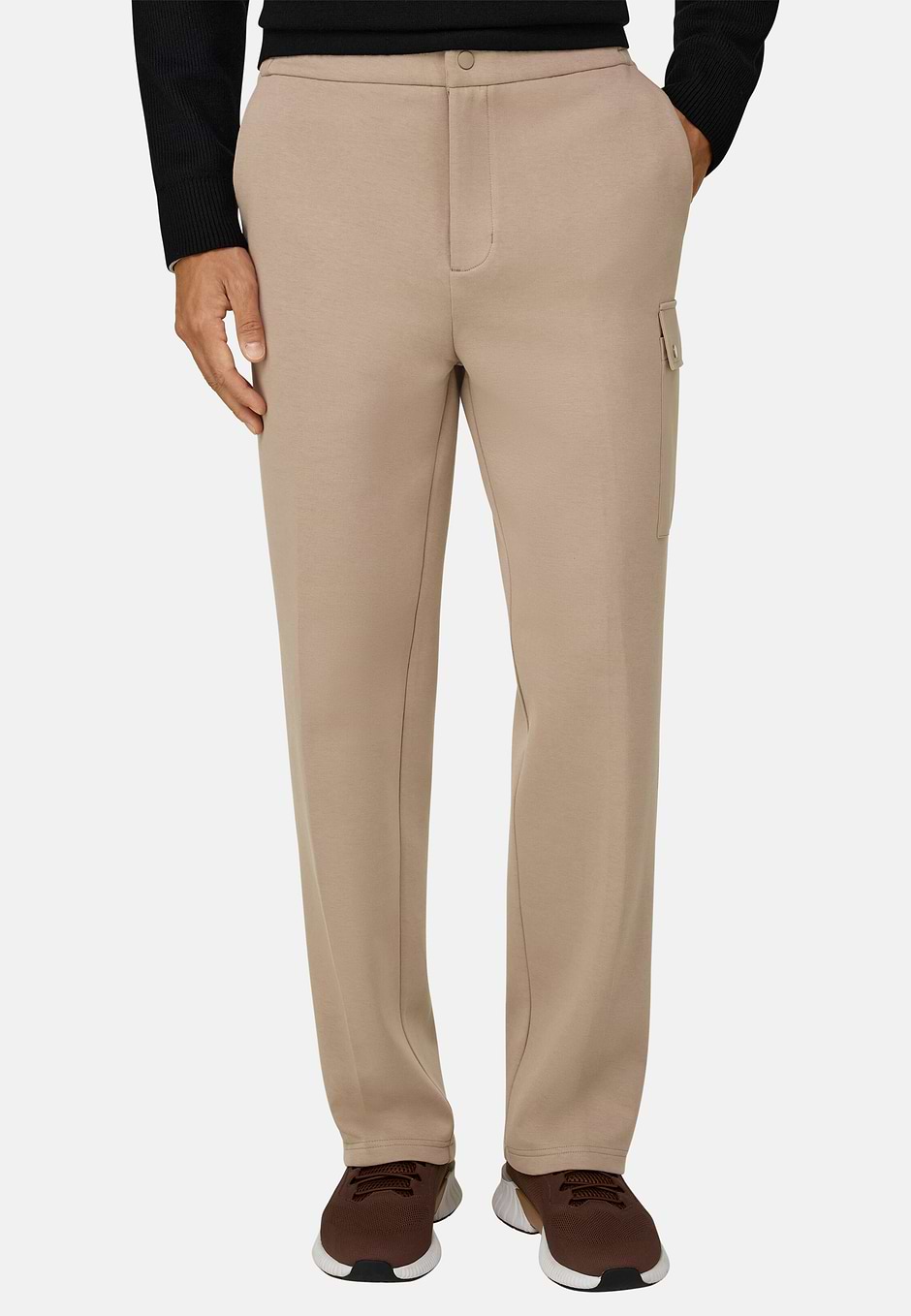 Jogginghose aus Mischgewebe Scuba B Tech, Beige, hi-res