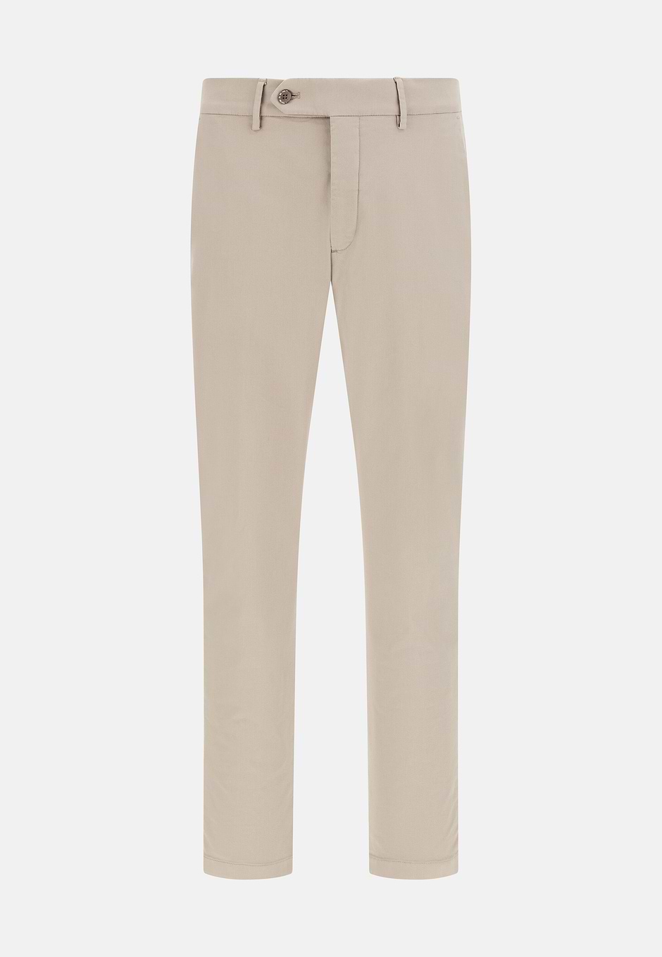 Pantalon En Coton Tencel Extensible, Taupe, hi-res