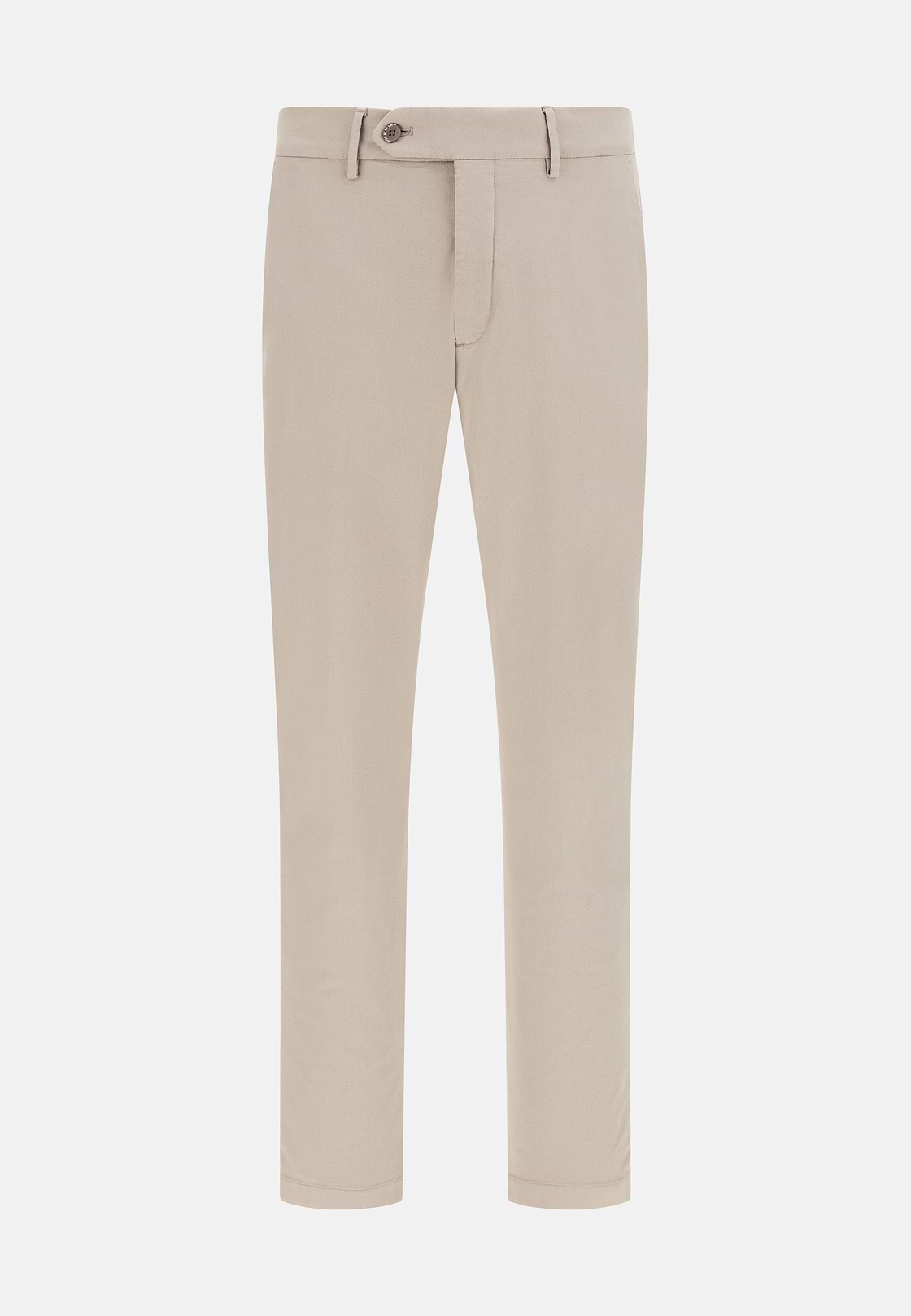 Pantaloni In Cotone Tencel Elasticizzato, Taupe, hi-res