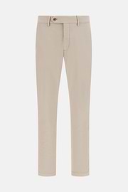 Pantaloni In Cotone Tencel Elasticizzato, Taupe, hi-res