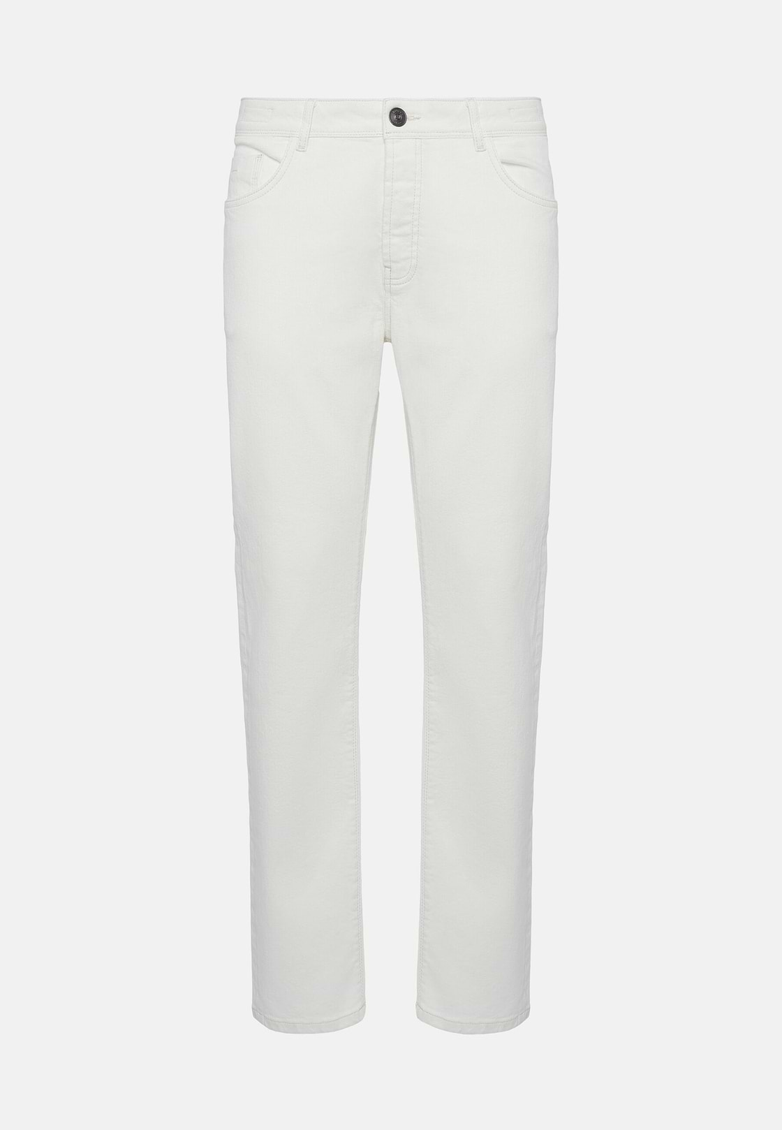 Cremefarbene Jeans Aus Elastischem Denim, Creme, hi-res