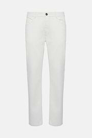 Cream Stretch Denim Jeans, Cream, hi-res