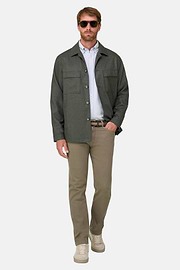 Shacket in Wool Flannel, Military Green, thumb, 2