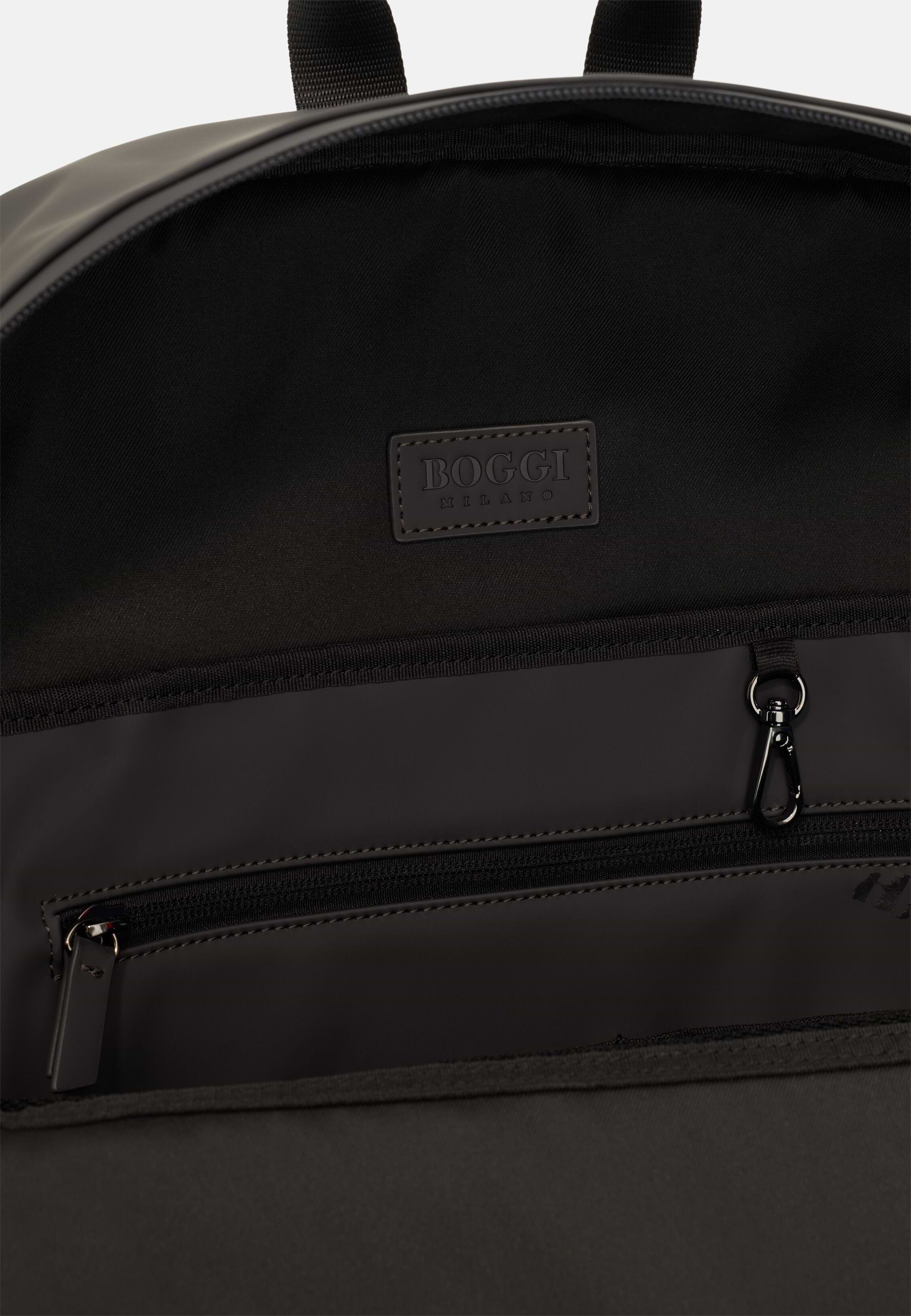 Men's Rubberised Fabric Rucksack, Charcoal | Boggi Milano