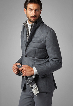 Flannel Quilted Jacket With Bib