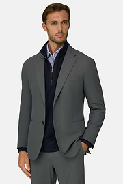 Veste en Nylon Extensible Canneté B Tech, Gris, thumb, 1