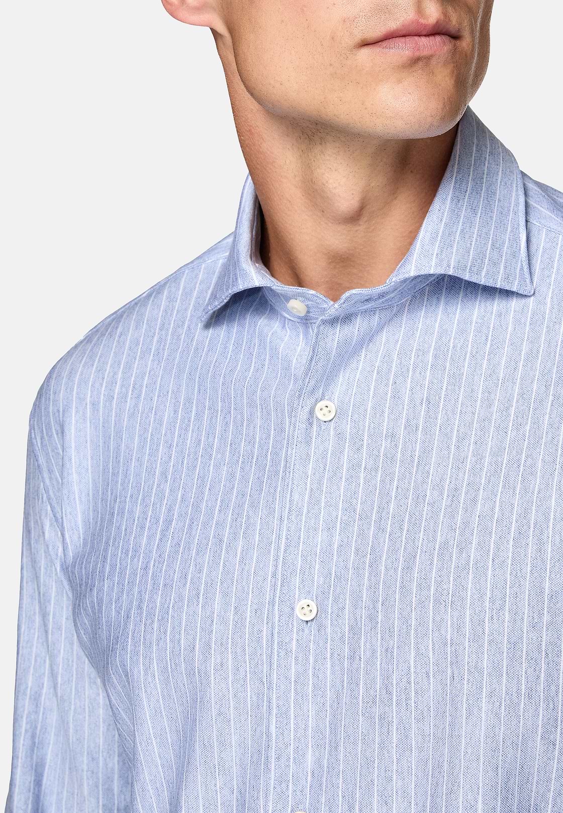 Polo Camicia In Jersey Di Cotone Regular Fit, Azzurro, hi-res