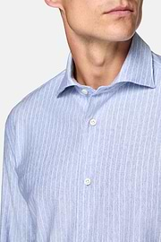 Polo Camicia In Jersey Di Cotone Regular Fit, Azzurro, hi-res