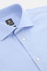 Camicia In Cotone Slim Fit, Azzurro, thumb, 5