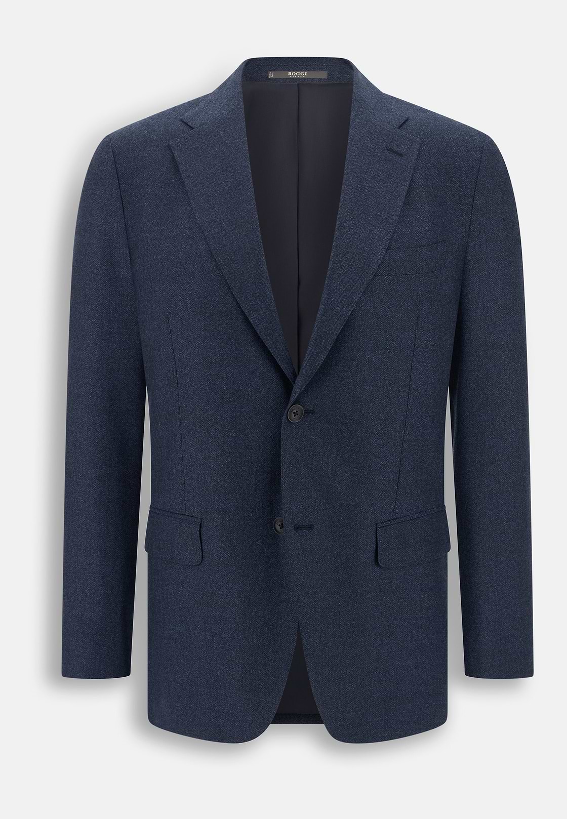 Suit Herringbone in Wool Flannel, Blue, hi-res, 7