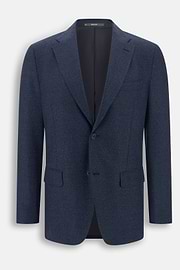 Suit Herringbone in Wool Flannel, Blue, thumb, 7