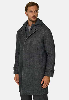 Single-Breasted Coat in Wool Blend