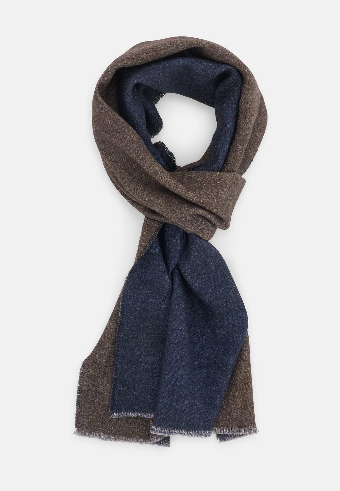 Scarf in Wool with Drill Reinforcement, Navy blue, hi-res, 2