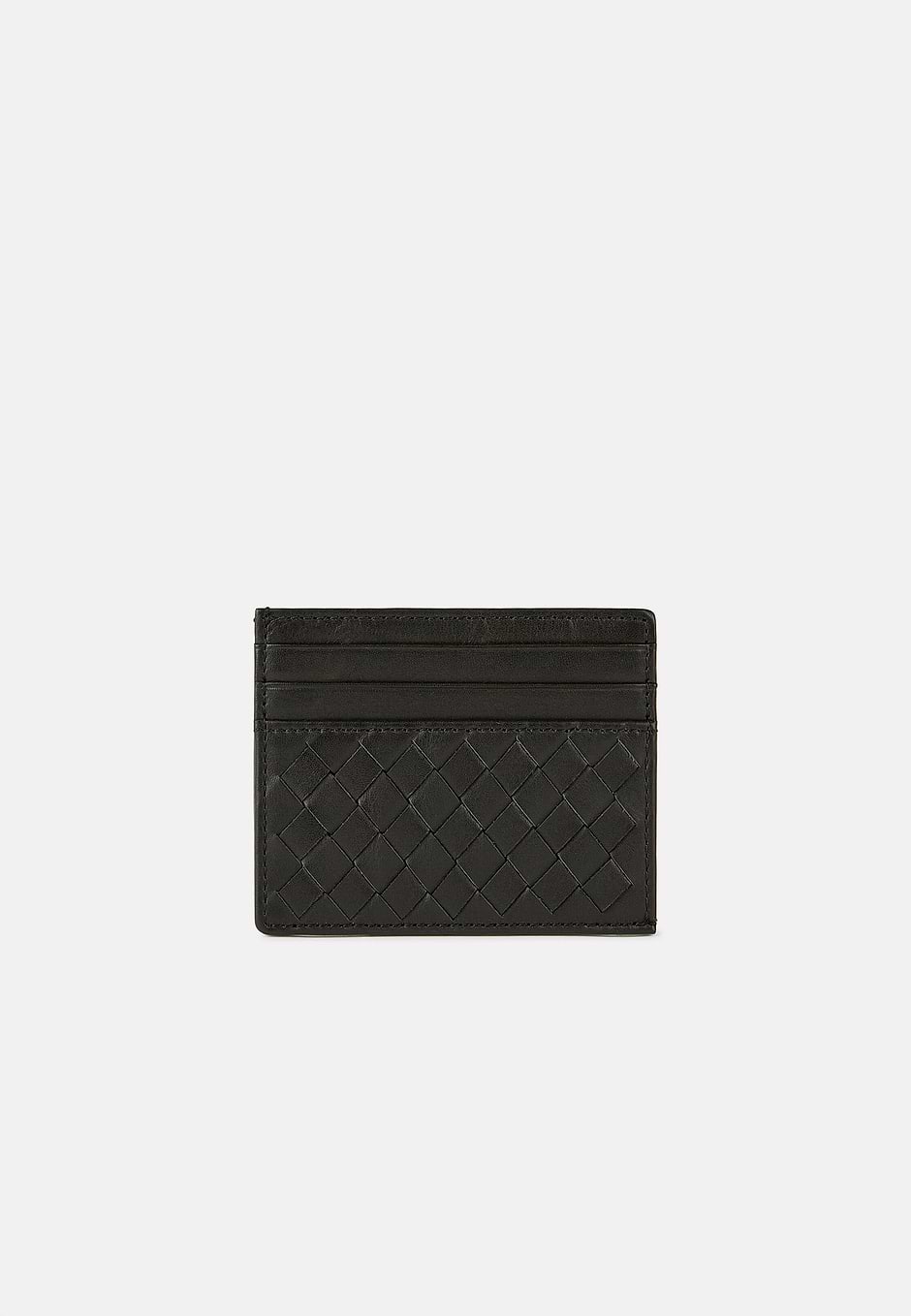 Porte-Cartes En Cuir, Noir, hi-res