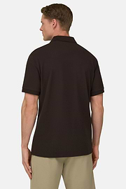 Polo In Pique Di Cotone Regular Fit, Marrone scuro, thumb, 3