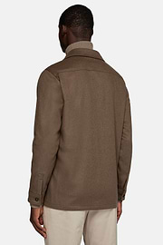 Link Shirt Jacket in Pure Cashmere, Brown, hi-res