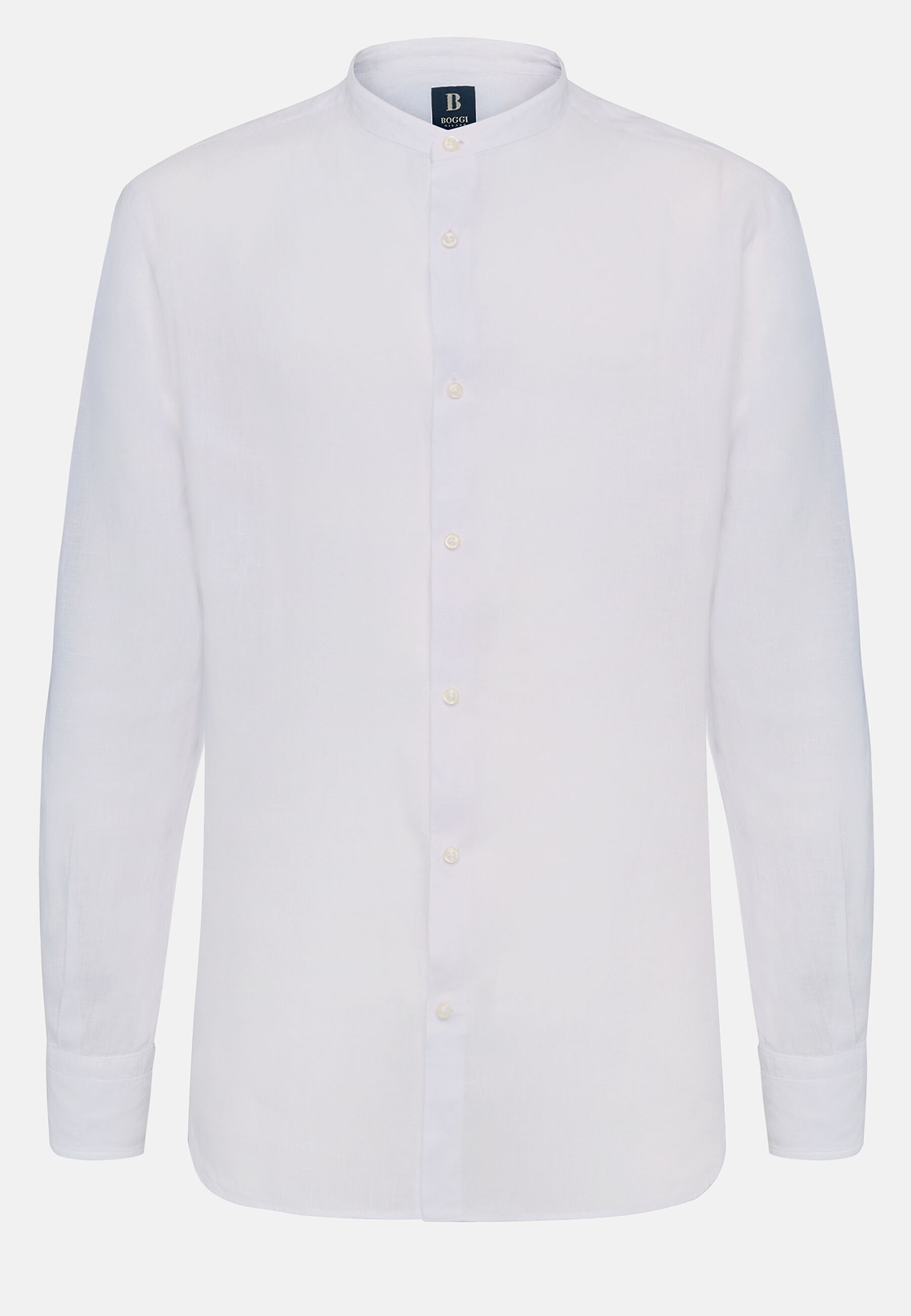 Camisa Coreana de Lino, Blanco, hi-res