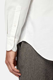 Camisa De Terciopelo De Algodón Regular Fit, Crema, hi-res