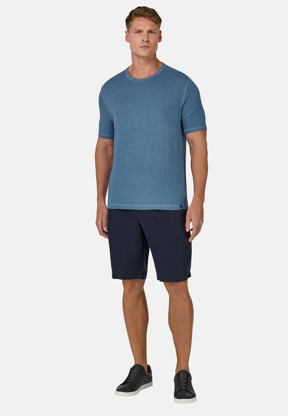 Cotton and Viscose Jersey T-Shirts, Air-blue, hi-res