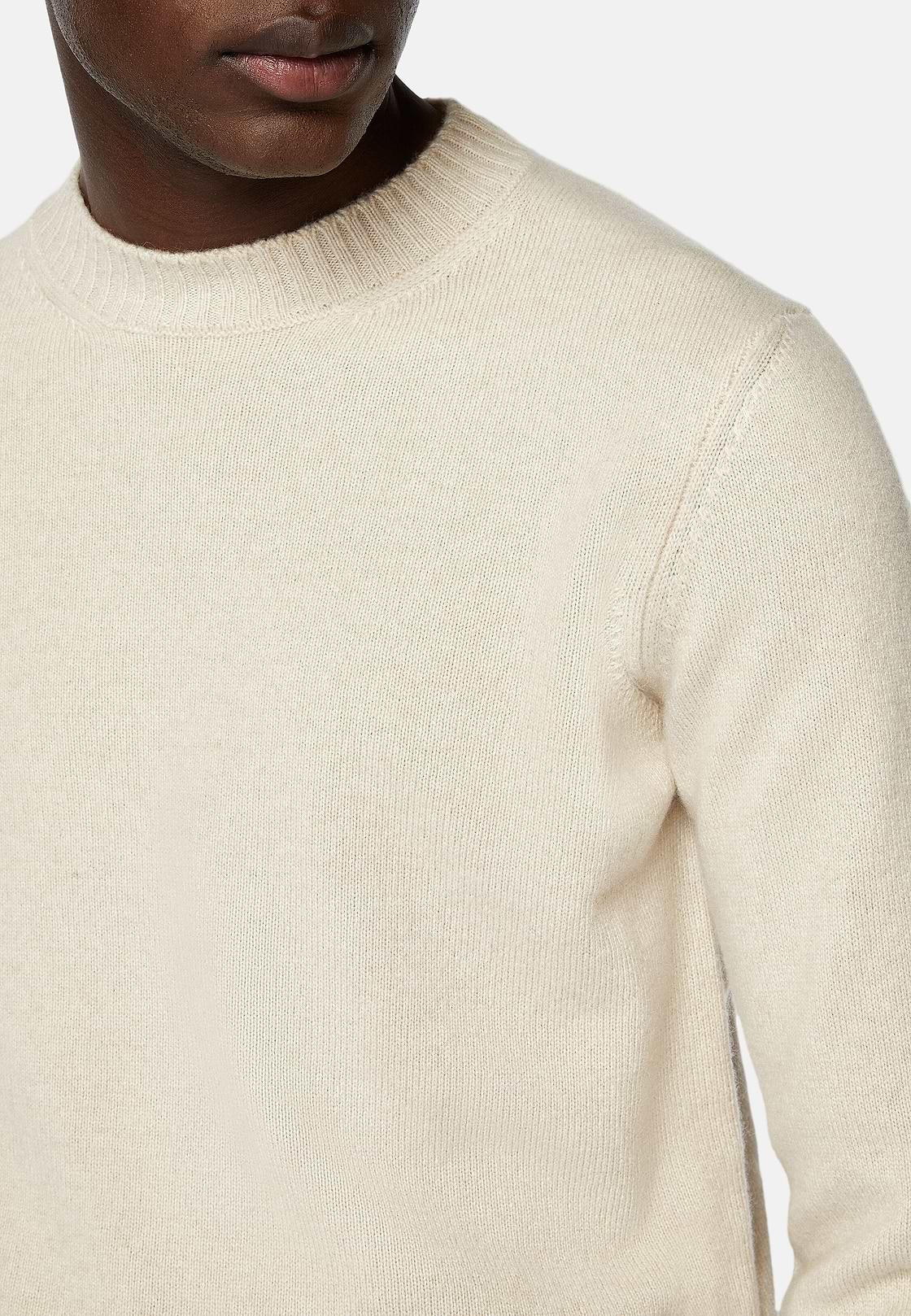 Sand Crew Neck Cashmere Jumper, Sand, hi-res