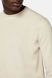 Sand Crew Neck Cashmere Jumper, Sand, hi-res