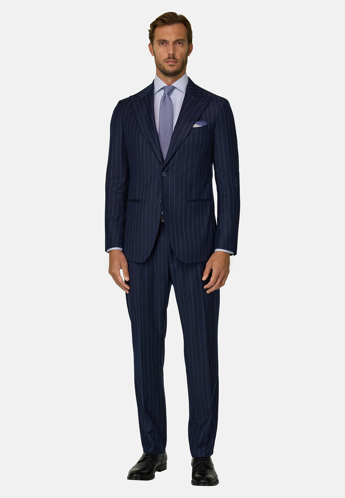 Suit Pinstripe Wool, Navy blue, hi-res, 2