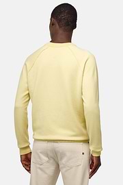 Cotton, Silk and Cashmere Crew Neck Jumper, Yellow, hi-res